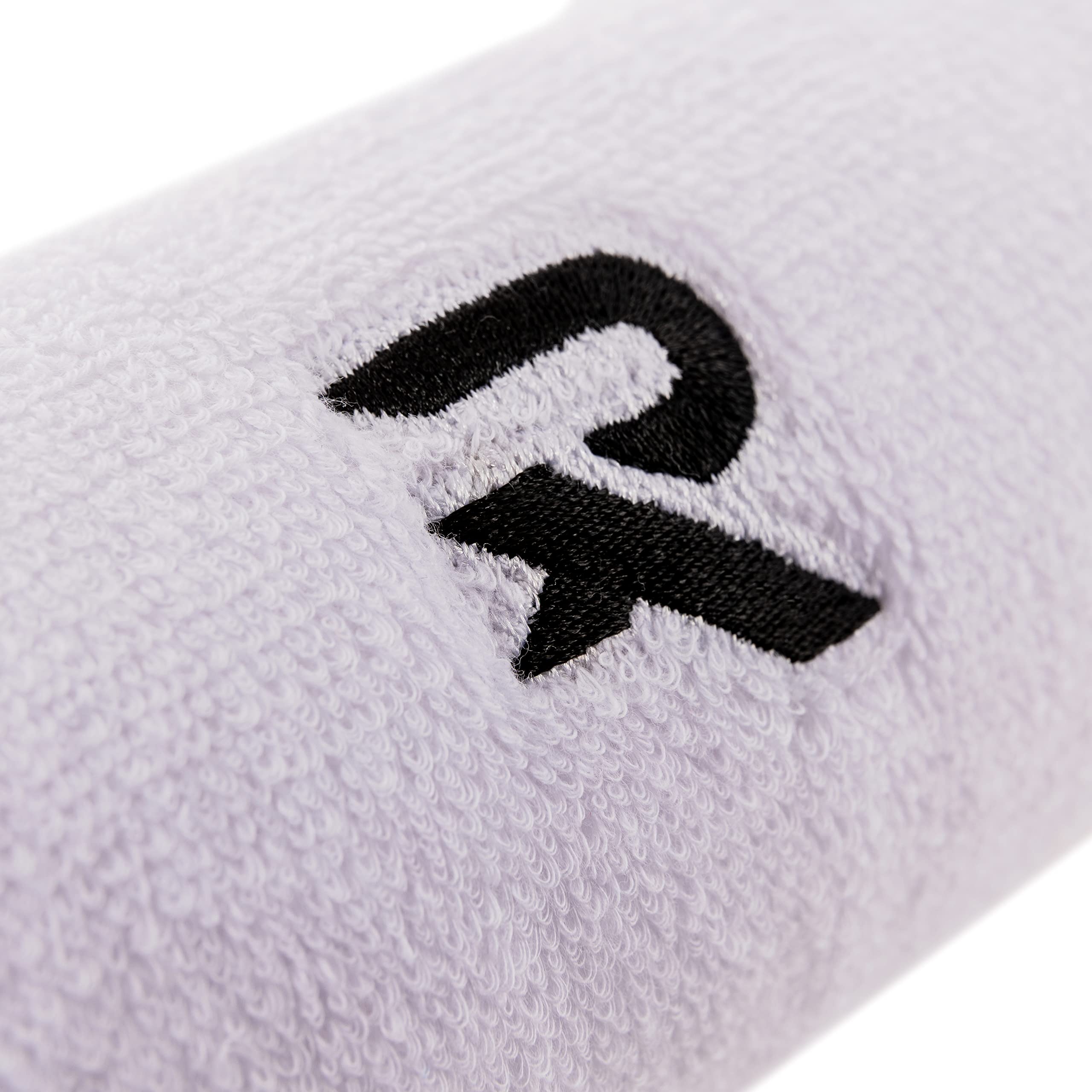 Raquex Cotton Wristbands - Soft cotton stretchy material. 8cm or 13cm widths. Sports sweat bands for men and women. 7 colour options. (White, Pair Wristbands)