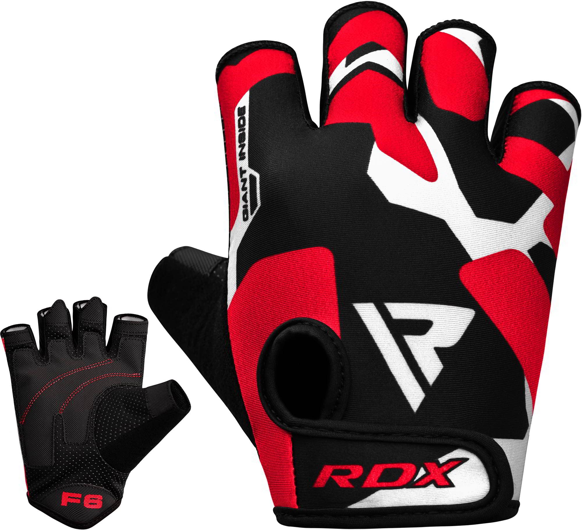 RDX Weight Lifting Gloves Gym Fitness Workout, Anti Slip Padded Palm Protection Elasticated Strength Training Equipment Half Finger Exercise Calisthenics Cycling Climbing, Men Women