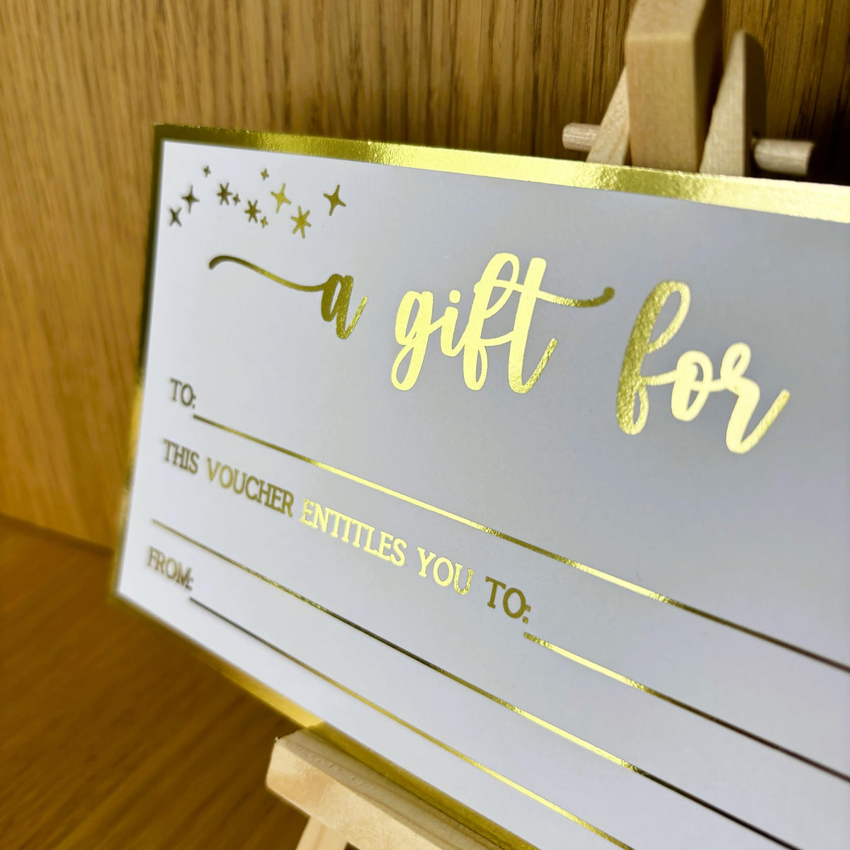 Make your own voucher, gift certificate, personalised gift certificate (Gold)