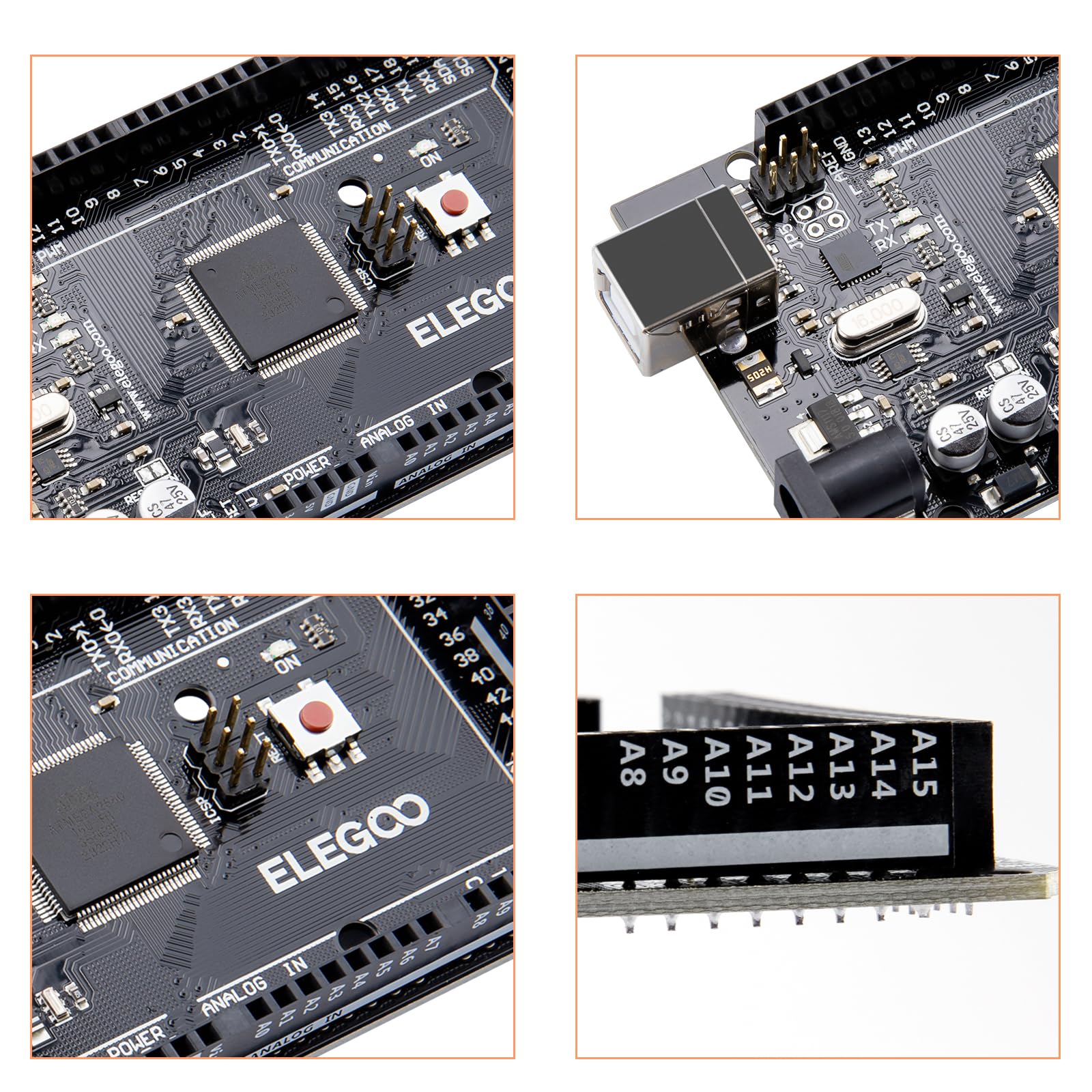 ELEGOO MEGA 2560 R3 Controller Board Compatible with Arduino IDE with USB Cable Black Version