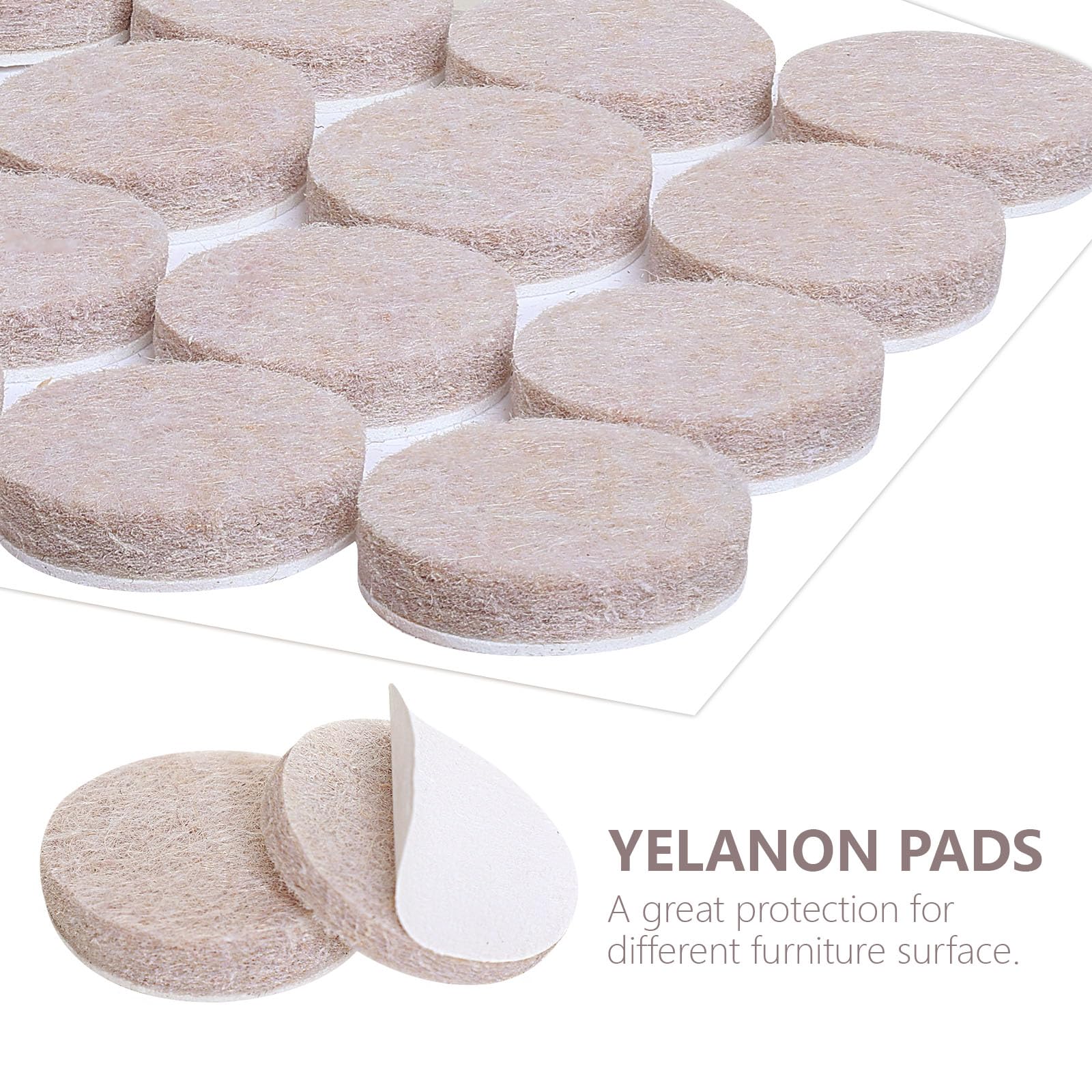 Yelanon Felt Furniture Pads 56Pcs(25and50) mm Furniture Pads Self Adhesive, Felt Chair Pads, Anti Scratch Floor Protectors for Furniture Feet Chair Legs, Furniture Felt Pads for Hardwoods Floors, Beige