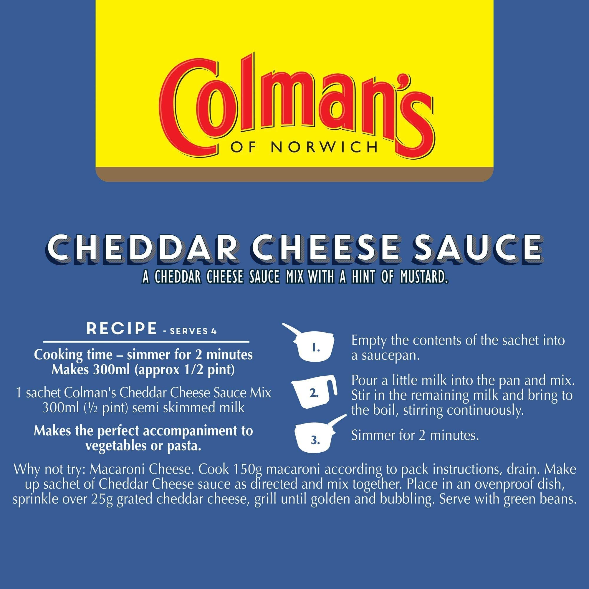 Colman's Cheddar Cheese Sauce Mix, 40g (Pack of 2)