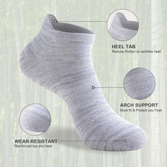 Niorasen Bamboo Trainer Socks for Men and Women 6 Pairs Ankle Sports Summer Socks Anti Blister Running Athletic Breathable Socks Low Cut Walking Short Socks