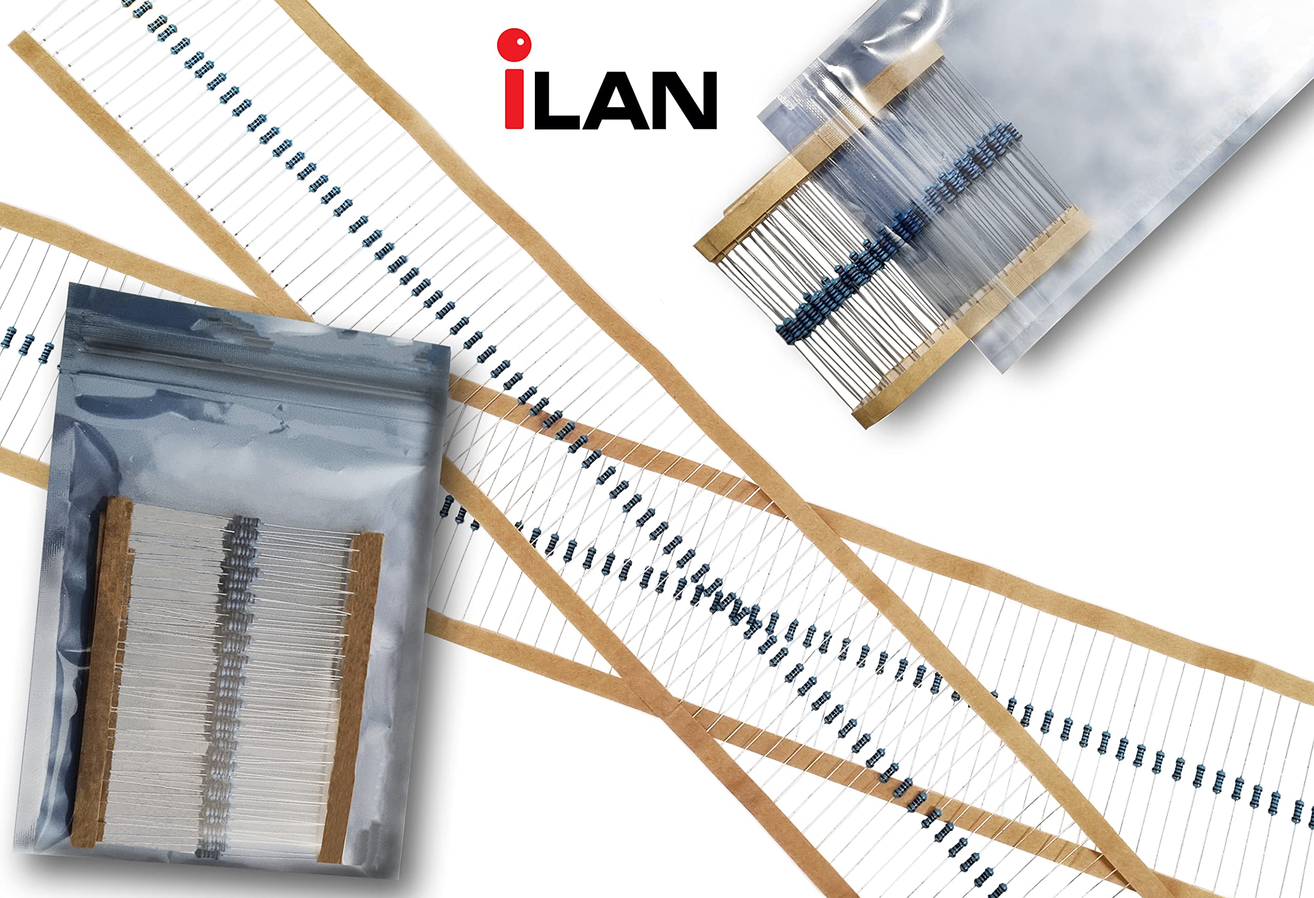 iLAN 100pcs 2.2K ohm Resistor 1/4w (0.25 Watt) ±1% Tolerance Metal Film Fixed Resistor (2.2K ohm)