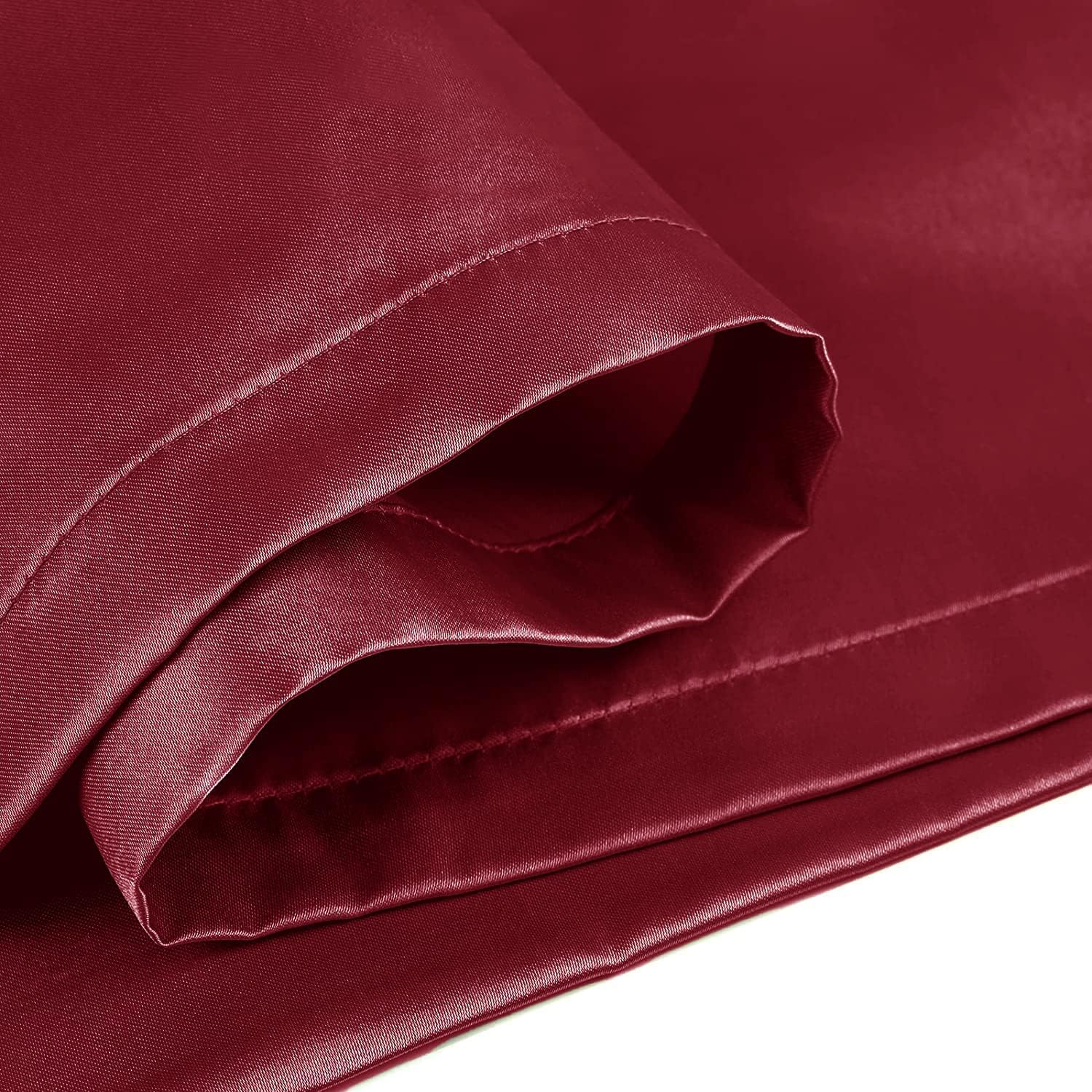 Moonlight Bedding Satin Pillowcases 2 Pack - Burgundy Silk Pillowcases with Envelope Closure Satin Pillow Case Standard Hotel Quailty Satin Silk Pillowcase (50x75cm))