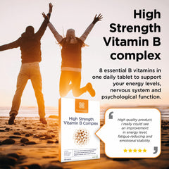 Healthspan High Strength Vitamin B Complex (120 Tablets)   High Levels of All 8 B-Complex Vitamins   Supports Brain & Heart Health   Immune Health   Reduces Tiredness & Fatigue   with Choline   Vegan