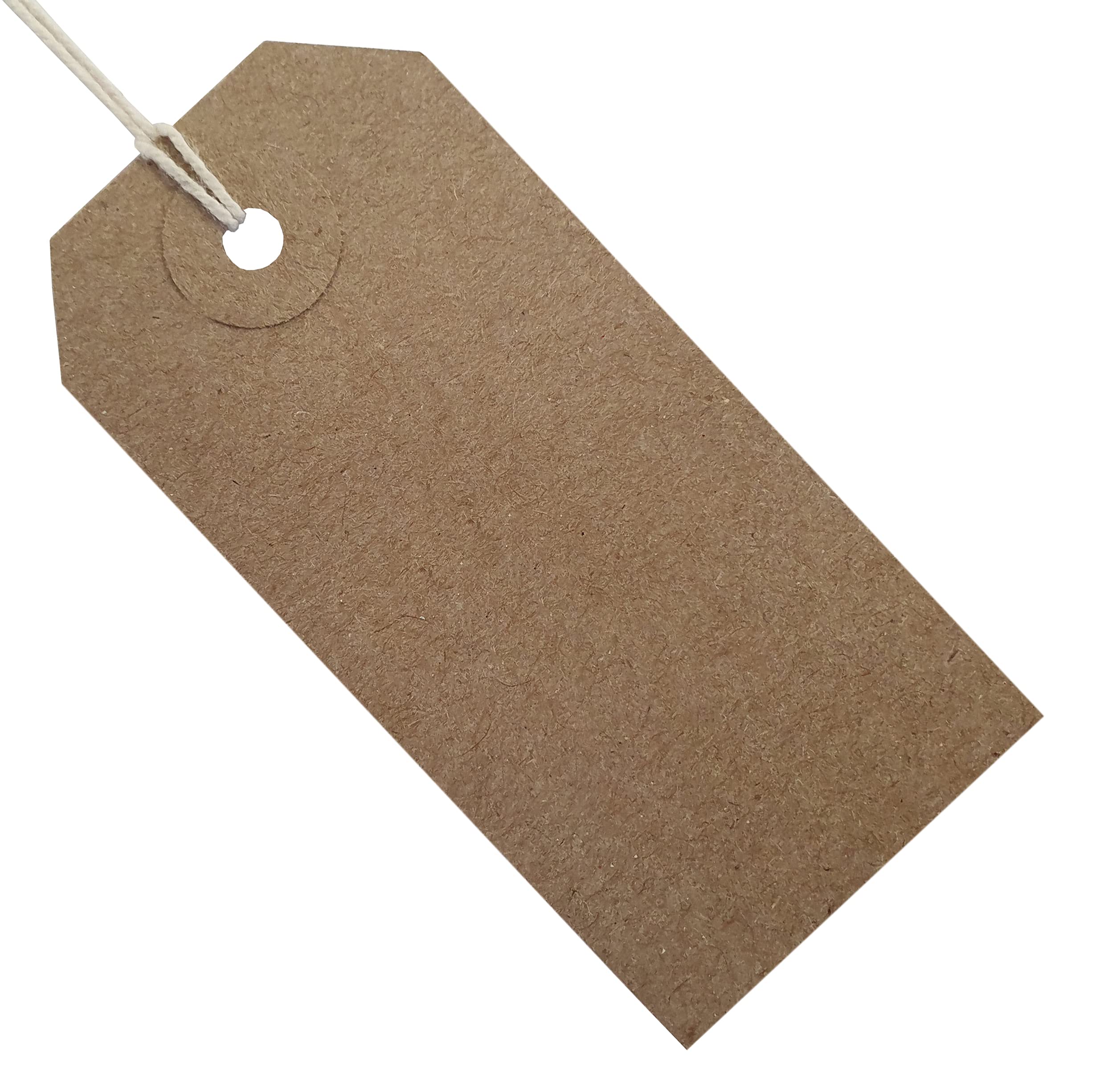 Swift Strung Tags Brown Reinforced Card Clothing Parcel Label String Hanging Gift Swing Tickets Kraft Hang Price Labelling 83mm x 41mm (Pack of 100)