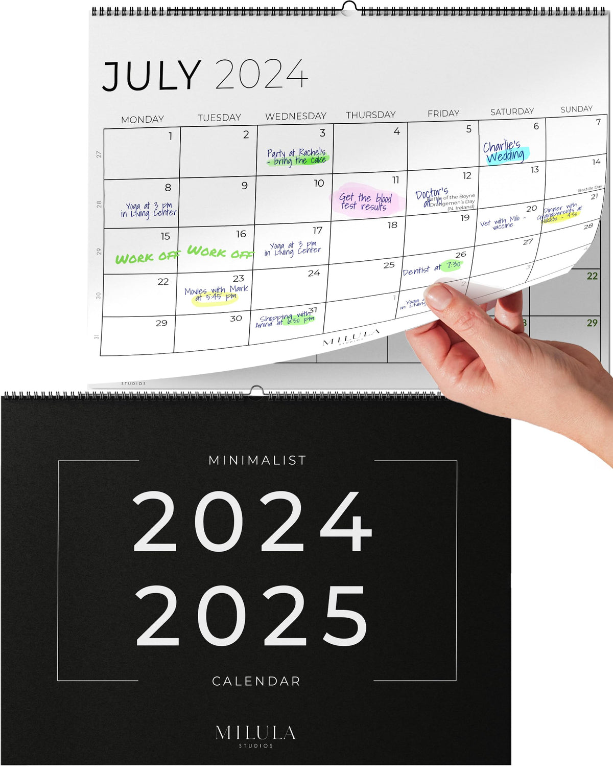 Wall Calendar 2024/25 UK - 2024 2025 Calendar Month to View - July 24 to Dec 25 (18mo) - Family Calendar - Wall Calendar for Easy & Efficient Planning - Calendar 2024/25 UK Family Planner