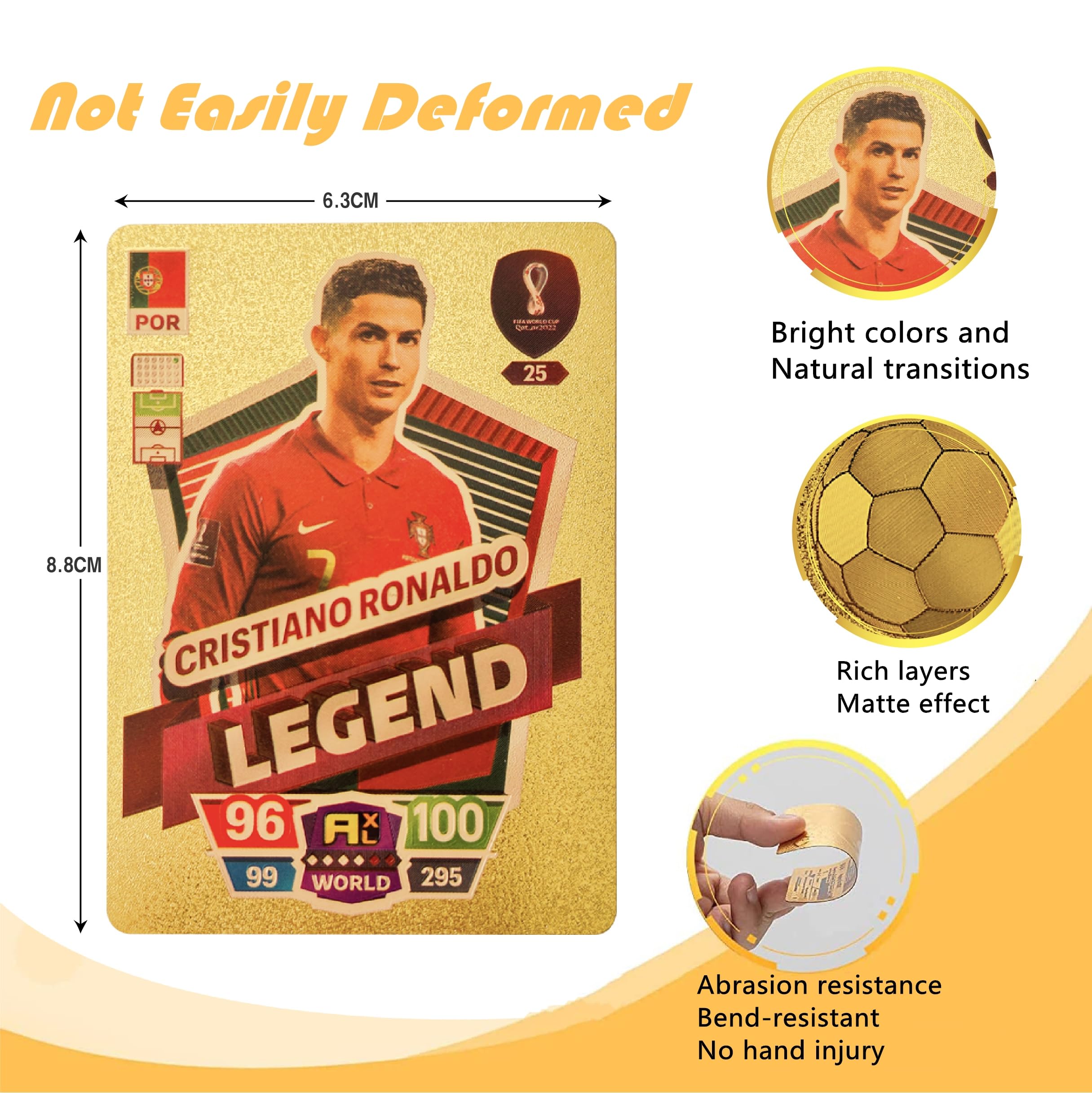 Grehge otball Star Cards UEFA Champions League Football Collectible Cards Gold Foil Cards Children's Birthday Christmas Gifts are Non-Repeating and Non-Original