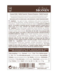 MONIN Premium Salted Caramel No Added Sugar Syrup 1L for Coffee and Cocktails. Vegan-Friendly, Allergen-Free, 100% Natural Flavours and Colourings. Salted Caramel Coffee Syrup