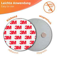 ECENCE 5pcs Magnetic Smoke Detector Mount Magnetic Adhesive Pads For Smoke Alarms Ø 70mm - Fast & Safe Mounting - No Drilling Or Screws - Fire Protection - Installation Tool