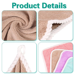 FRIUSATE 6 Pcs Flannel Face Cloth Soft Face Flannels Toddler Flannels Wash Towels Quick Dry Reusable Face Body Cloths Squares Wash Flannels For Baby Kids Adults(30x30cm)