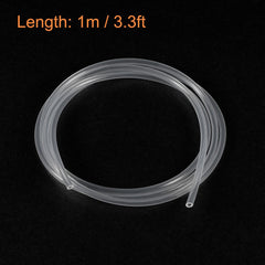 sourcing map Clear Silicone Tubing, 1.6mm ID 3.2mm OD 3.3ft, Flexible Silicone Tube Water Hose for Pump Transfer