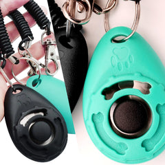 HoAoOo Pet Training Clicker with Wrist Strap - Dog Training Clickers (Black andBluegreen)