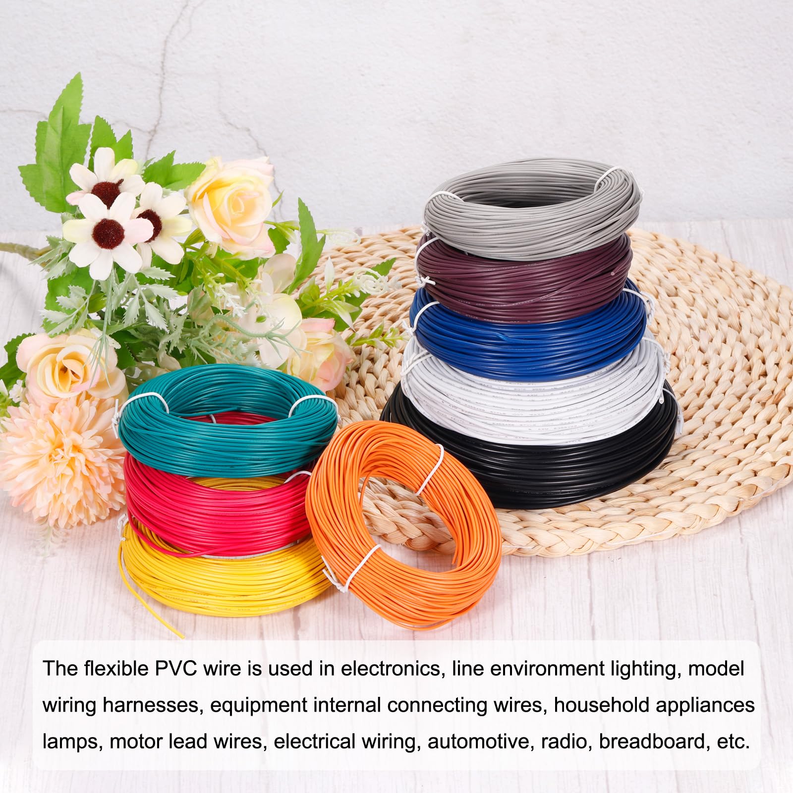 sourcing map 16AWG Wire 16 Gauge Stranded Wire PVC Hookup Wire, Electrical Wire UL1007 Tinned Copper Wire 7.5m/25ft Red for Internal Connecting Wire