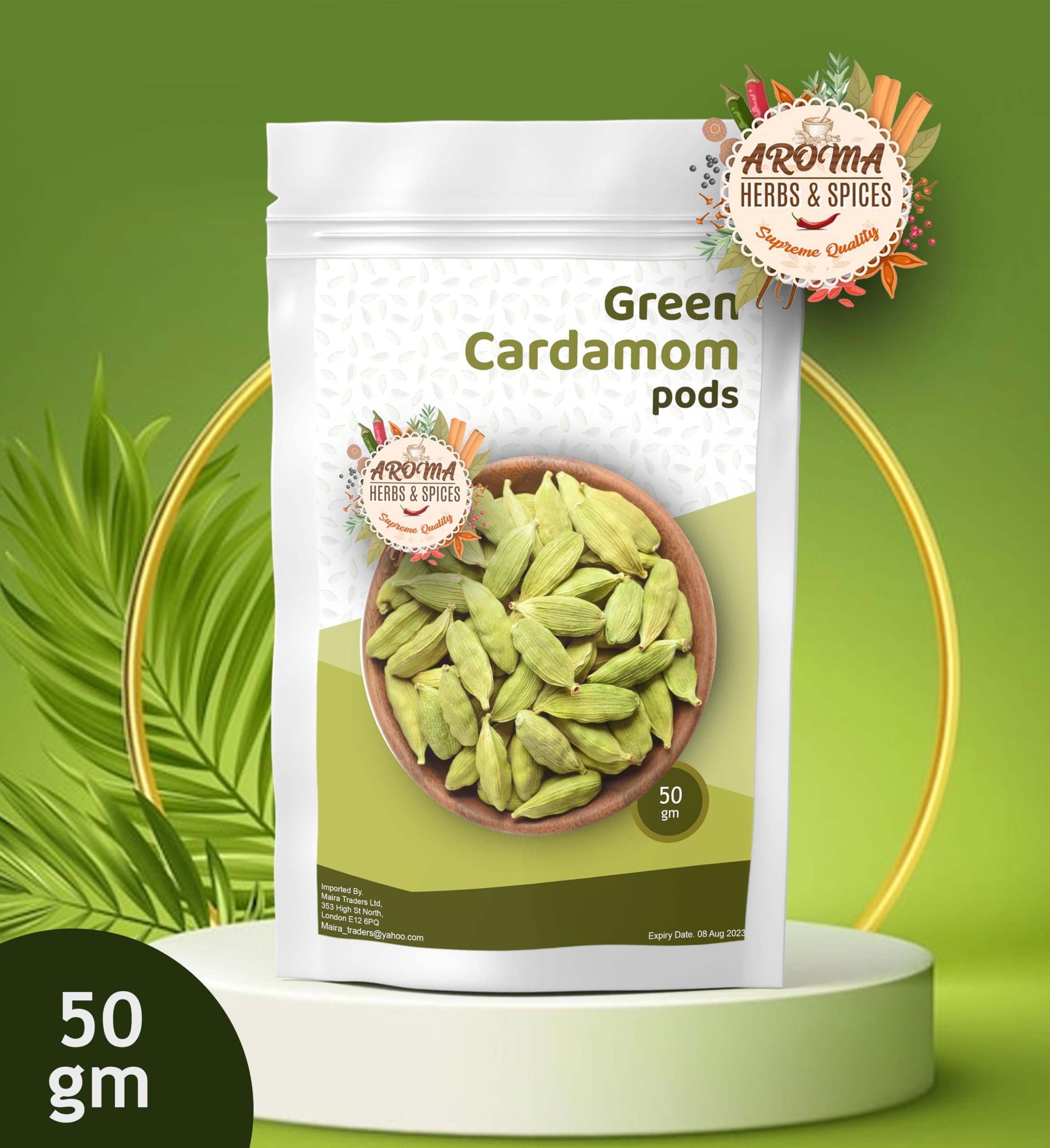 Green Cardamom pods  Elaichi pods   Green Elaichi   Natural   Bold   Premium Quality   All Natural   Vegan   Gluten Friendly   Non-GMO (50 Gram)