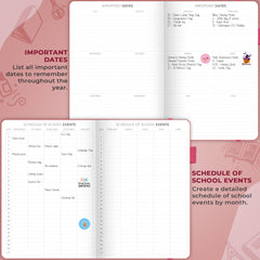 Clever Fox Teacher Planner – School Year Planner with Calendars & Lesson Plans – Teacher Plan Book for Classroom & Homeschool Organization - Undated, 18x25cm, Hardcover (Fuchsia)