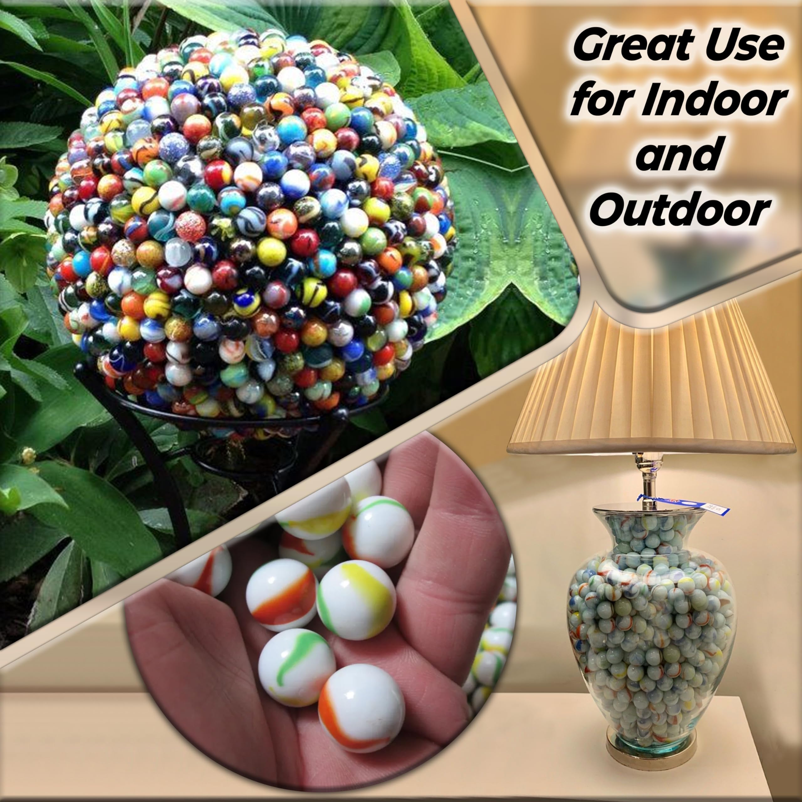 ARSUK Cat's Eye Marbles, Glass Marbles, Comes in a Bag, Protection Against Damage, Sports Toys & Outdoor (40pcs Milky Marble)