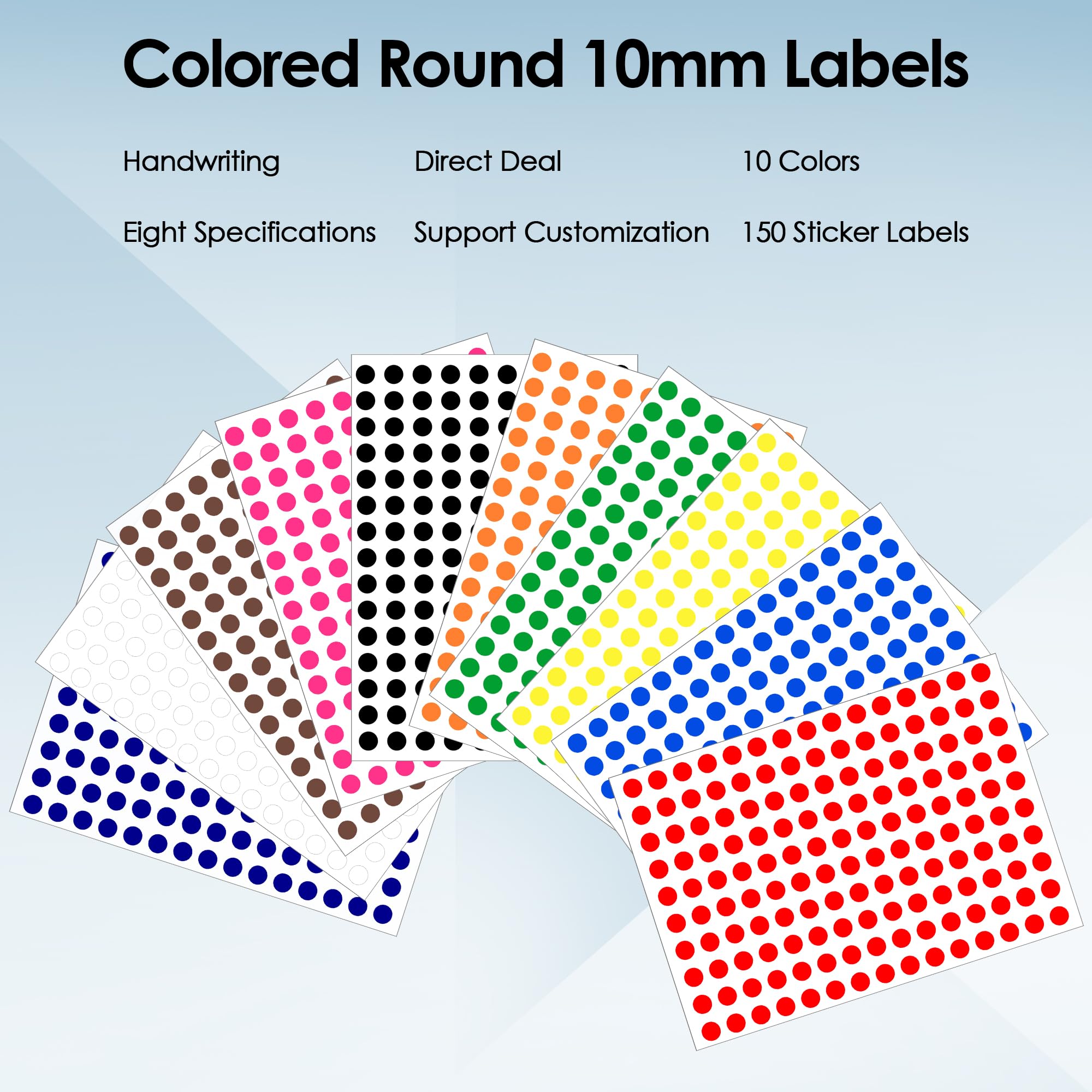 3000 Dot Stickers, 10mm Coloured Round Dots Stickers Sticky 20 Sheet Labels Sticker 10 Colours Assorted Self Adhesive for Event Activity Schools Coding Inventory DIY Crafts Green