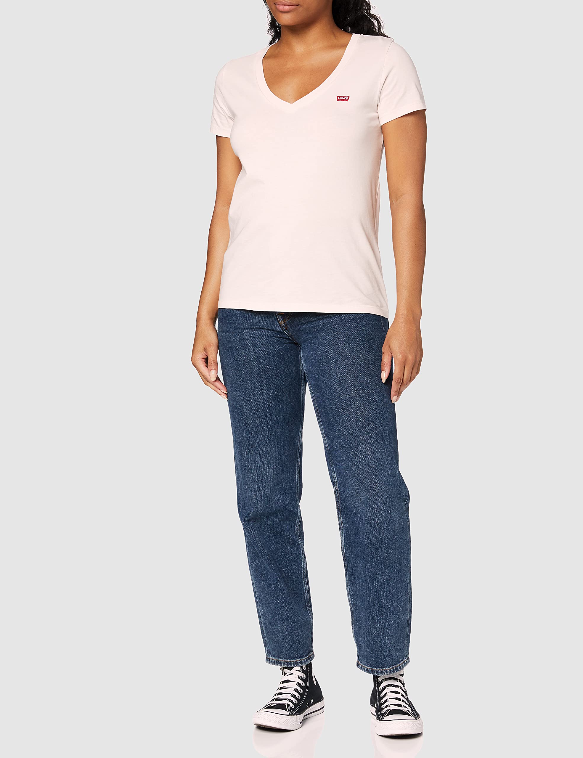 Levi's Women's Perfect V-Neck T-Shirt Almost Mauve (White) XXS -