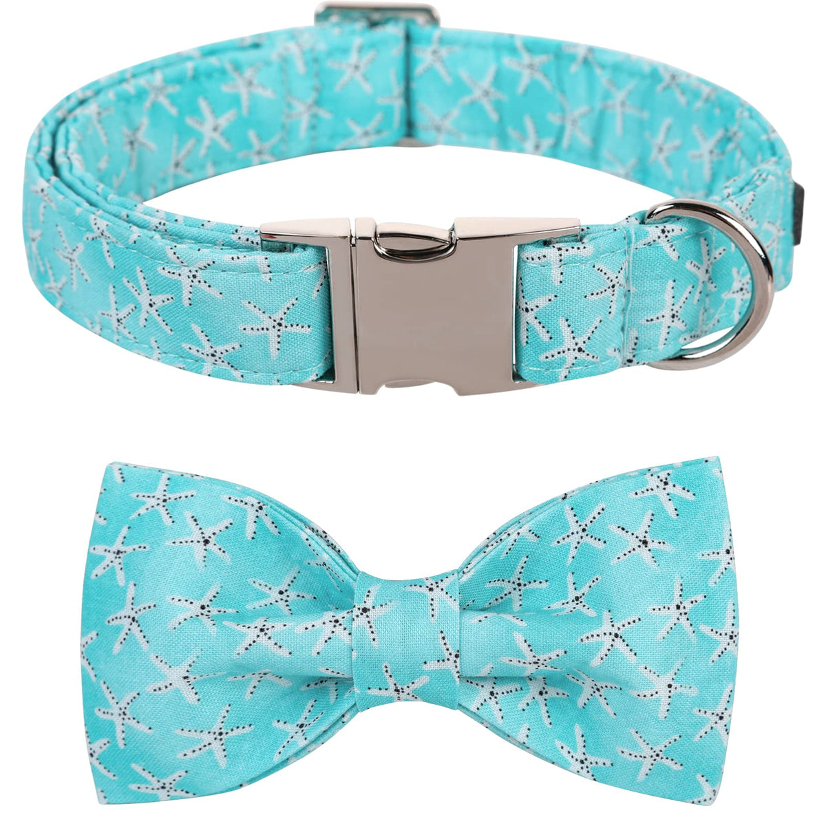 Lionet Paws Dog Collar with Bowtie, Durable Adjustable and Comfortable Cotton Collar for X-Large Dogs, Neck 40-66cm