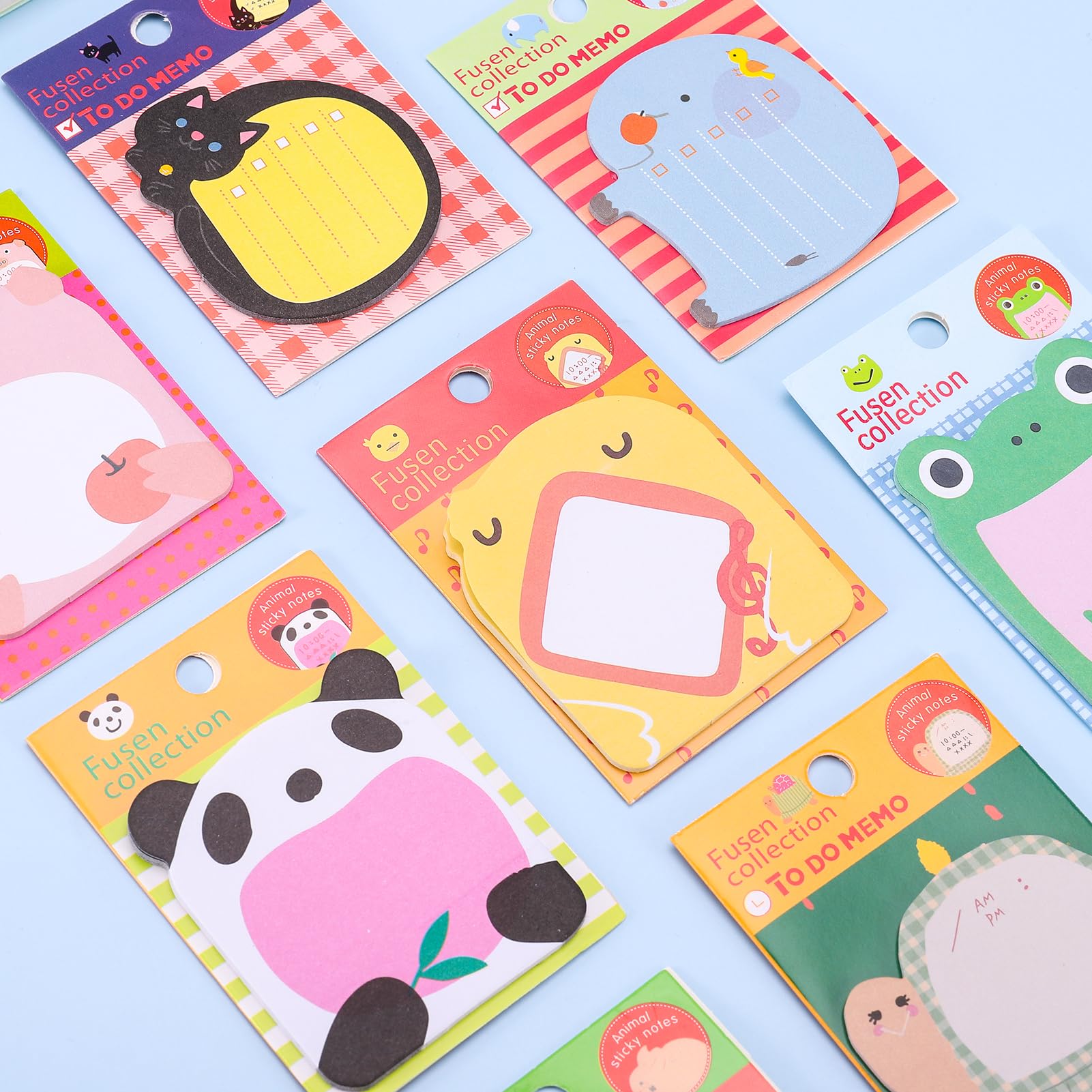 FRIUSATE 24 Packs Sticky Notes, Cartoon Animal Sticky Notes, Cute Sticky Notes Set, Mini Sticky Notes,Party Bags Fillers for Kids,Refrigerator Sticky Notes Mini Memo Note Pad for Students Home Office