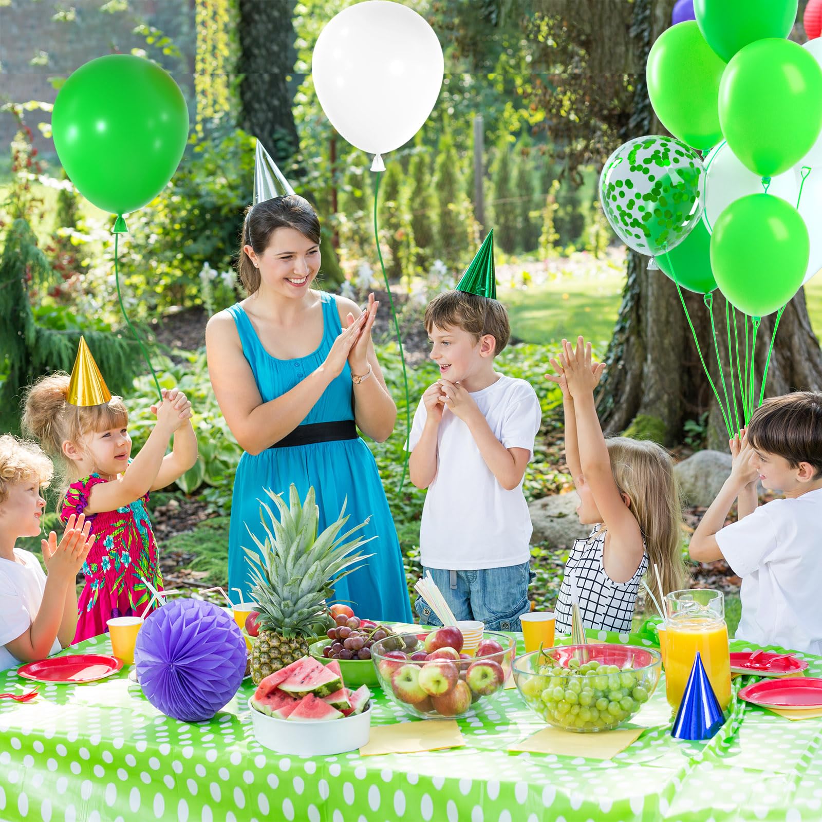 NEBURORA Green and White Balloons 60 Pcs 12 Inch St. Patrick's Day Confetti Latex Balloons Set for Irish Saint Patty's Day Parade Green-Themed Party Decorations Supplies