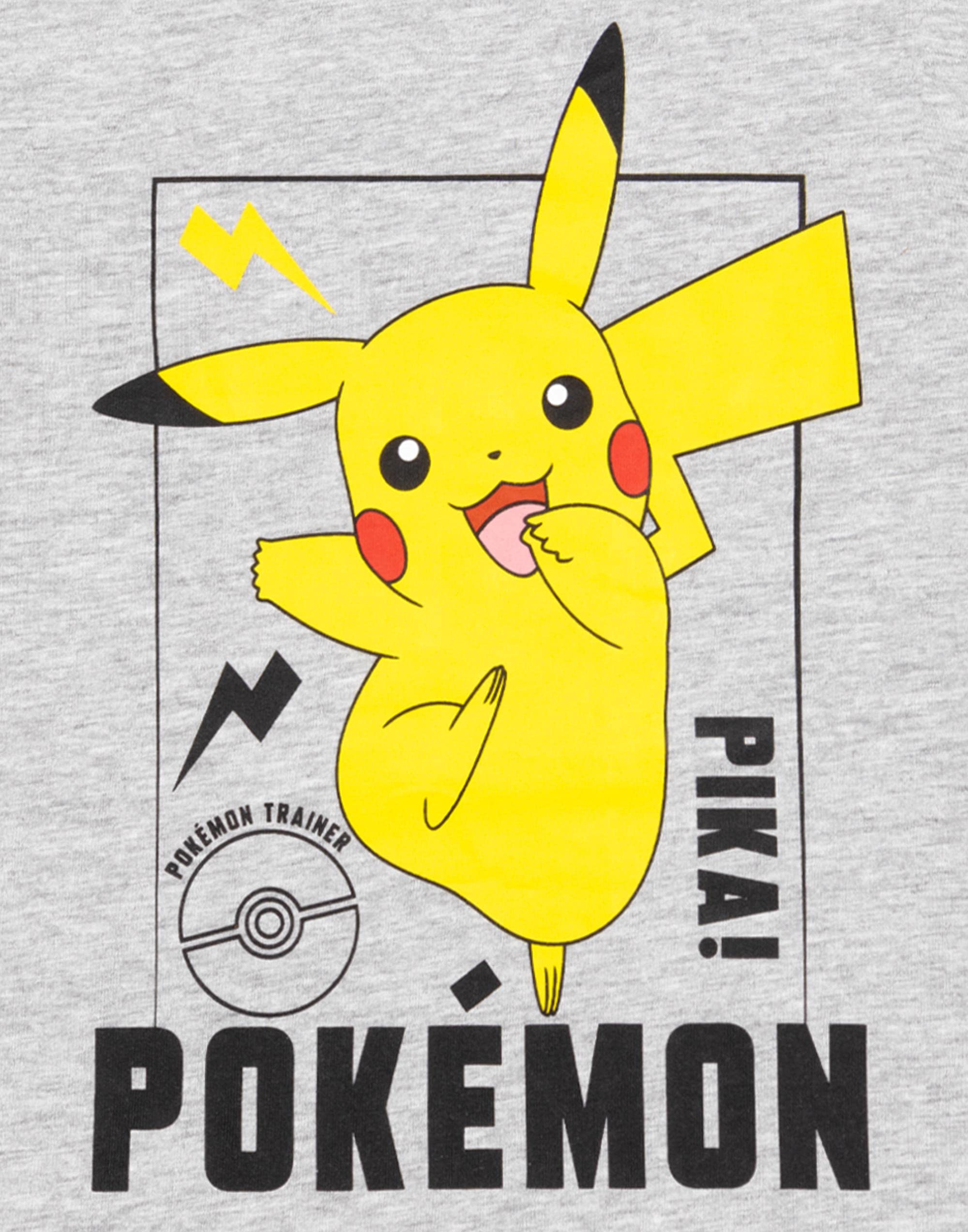 Pokemon T-Shirt for Boys   Kids Girls Pikachu Game Grey Character Top   Gamer Clothing Merchandise 4-5 Years