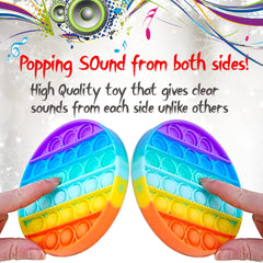 Rainbow Pop it fidget toy- Stress reliever Push pop fidget toy - A push pop bubble sensory fidget toy for Kids and Adults - popit fidget toys- pop it's for fun, learning and relaxation! (Rainbow)