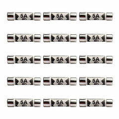 15 x Fuses 5A, 5 Amp Fuses UK 240V/250V pack of 15 of 5A Fuses BS1362 Fuses by ZARB