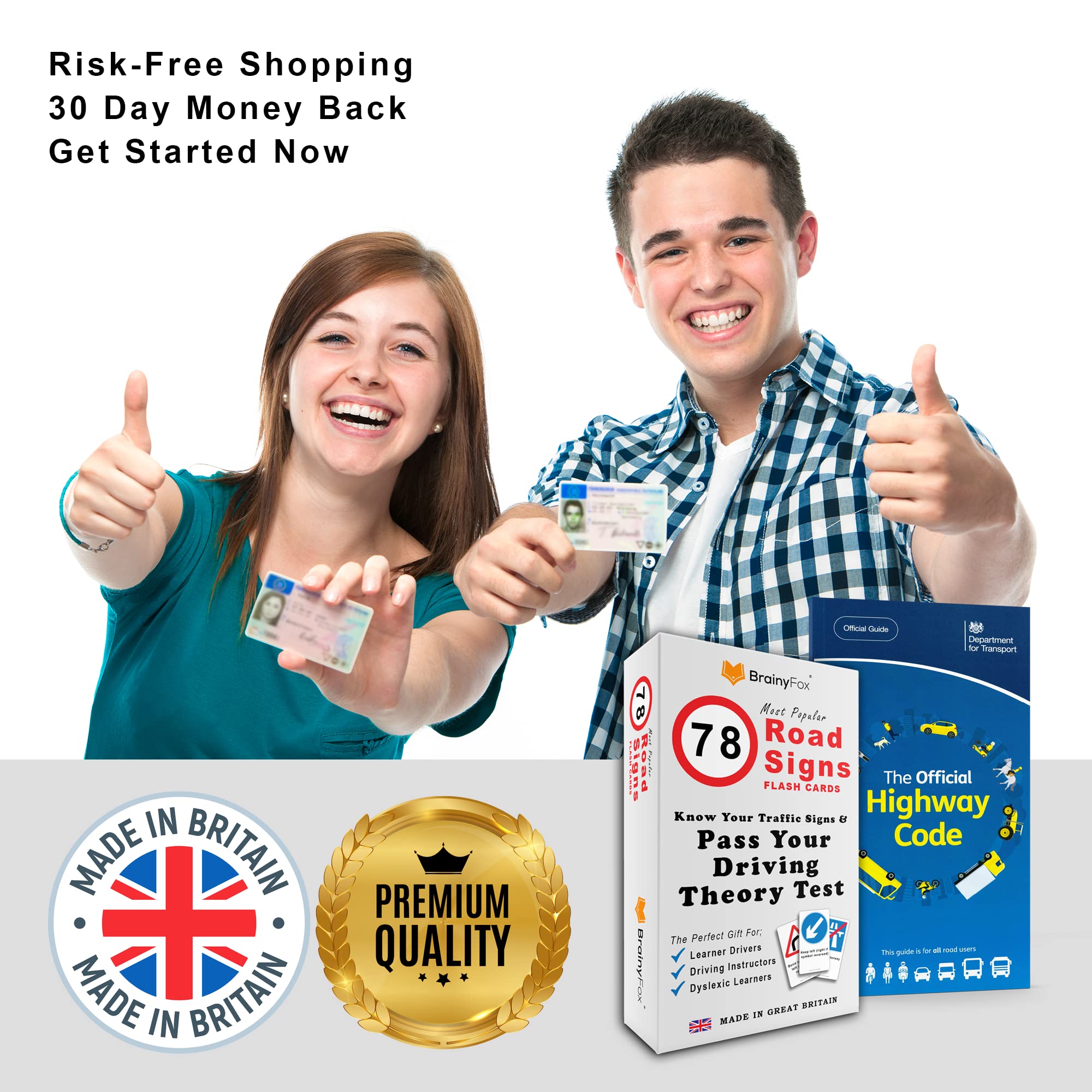 UK Driving Theory Test Kit: Includes The Highway Code 2024 UK and 78 Road Signs Flash Cards. Official DVSA & DVLA Book kit for 16th, 17th, 18th Teenage Girls & Boys Birthday Gifts