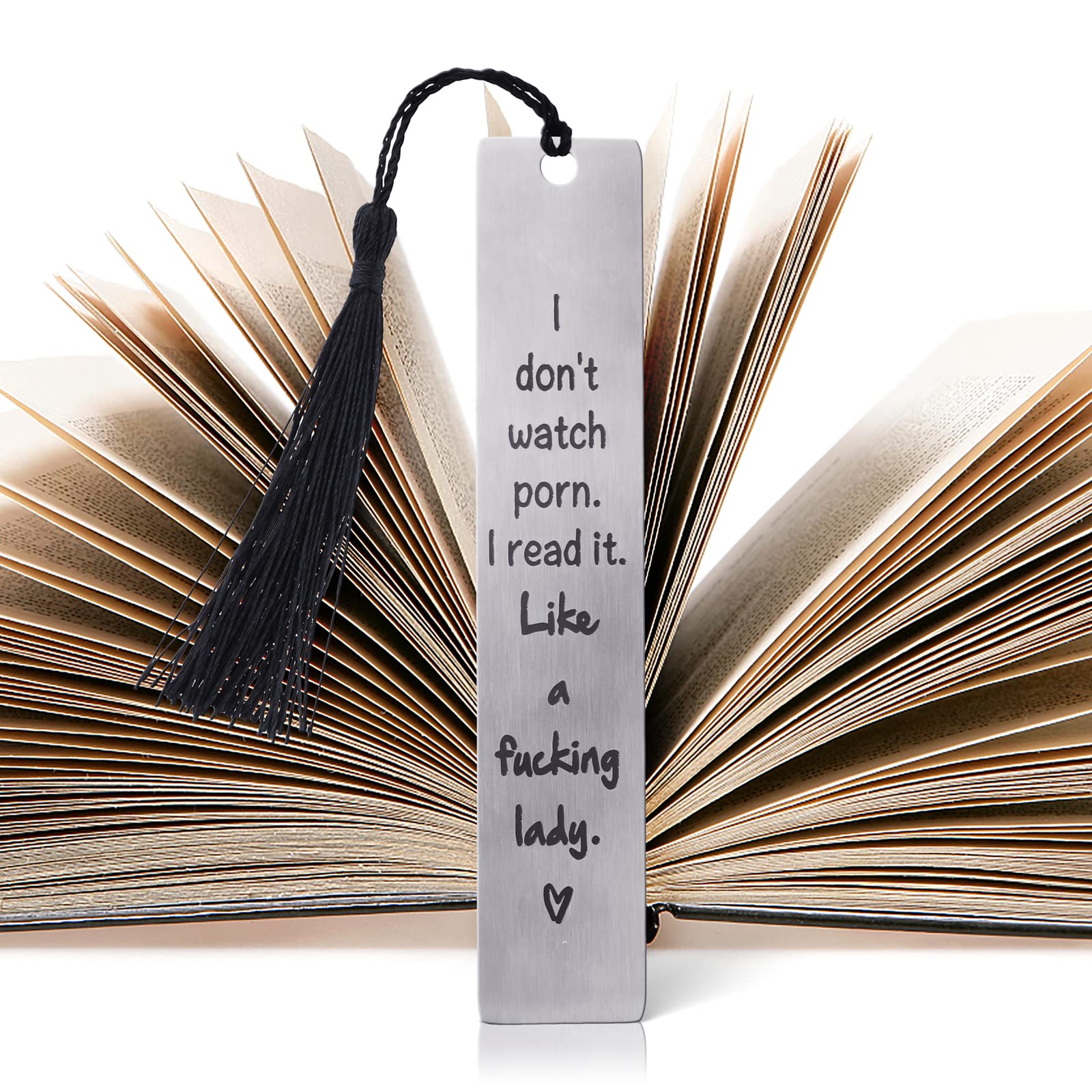 Ouligay Funny Bookmarks for Book Lovers Metal Bookmark Gift for Women Teacher Librarian Reader Bookworms Book Marker with Tassels for Friend Birthday Christmas Graduation Book Club Gifts