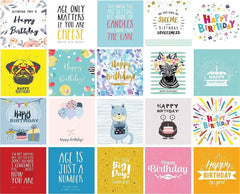 20 Birthday Cards Multipack and Envelopes   Plastic Free Eco Friendly Packs of Greeting Cards Hand-Packed in The UK