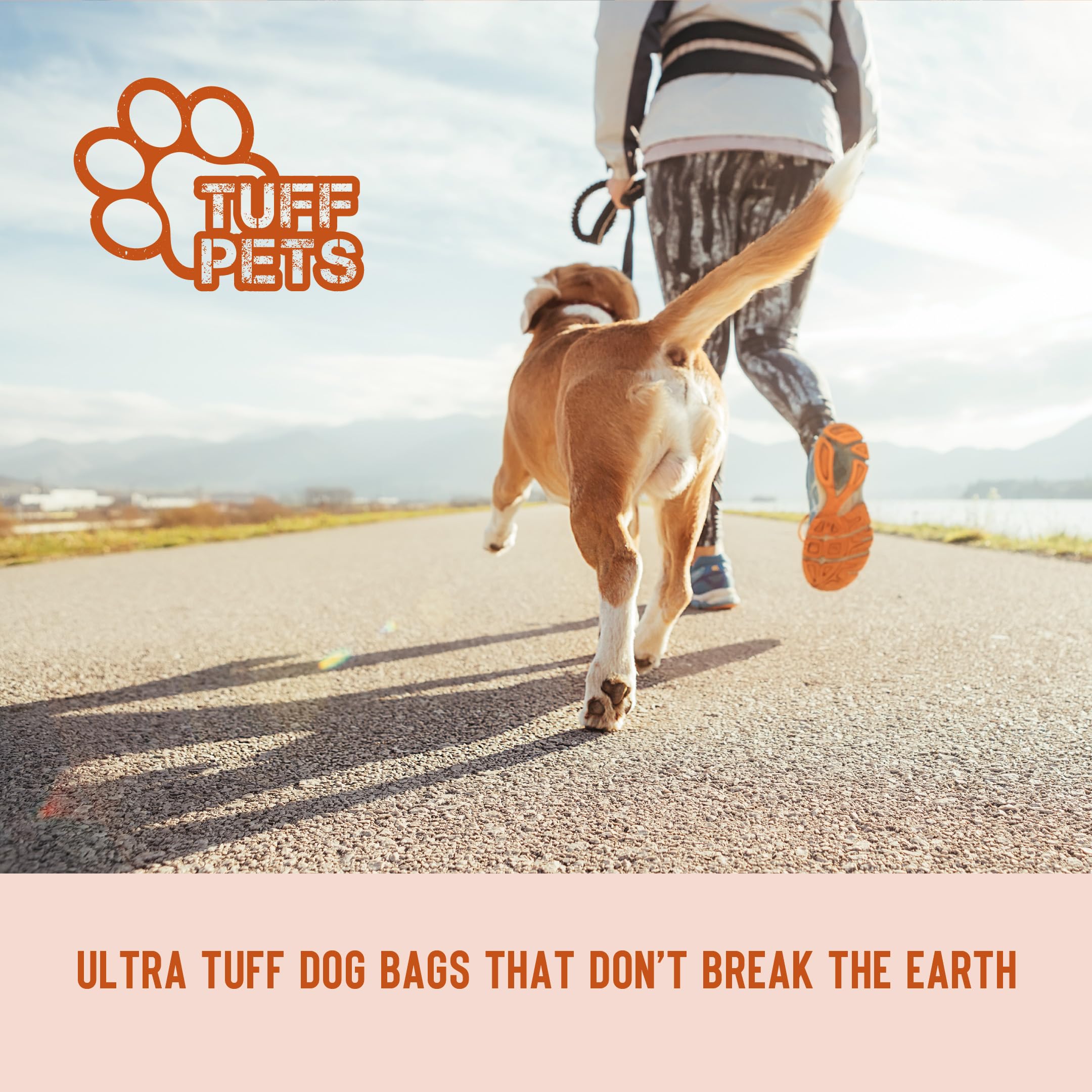 Tuff Pets 50% Stronger Dog Poo Bags   Biodegradable Eco Dog Poo Bags with Tie Handles on a Roll Cornstarch   16 Dispenser Refill Rolls   Thick Doggy Poop Bags…