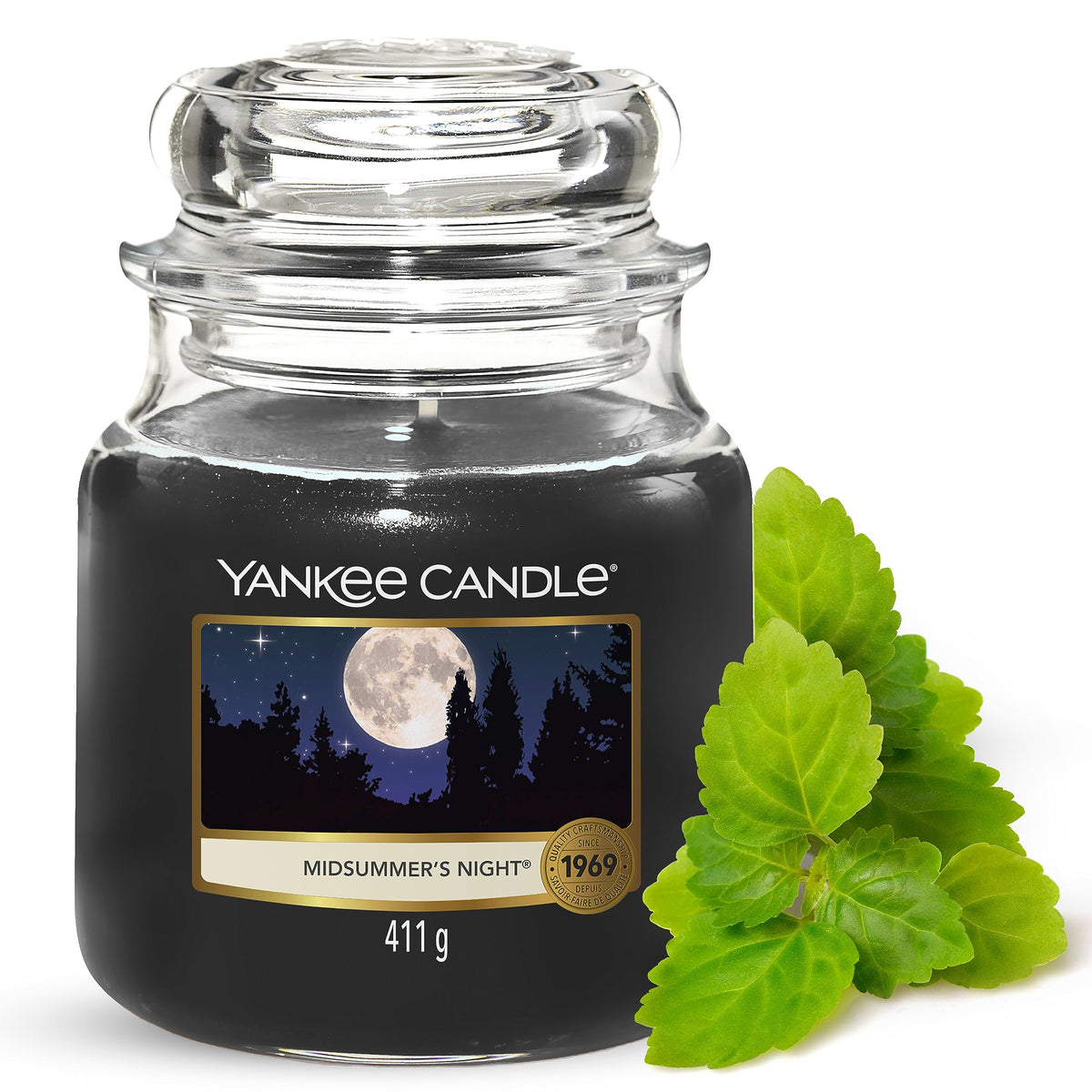 Yankee Candle PC Gaming Headset, Glass, Midsummers Night, Medium Jar