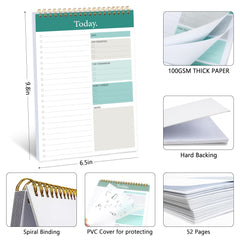 To Do List Pad - Daily Planner Notepad 52 Pages Task Planner, 6.5 inches x 9.8 inches To Do List Notebook with Checklist Productivity Planning Pad Perfect for Work Office Home