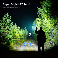 Blukar LED Torch Rechargeable，2000L Super Bright Adjustable Focus Flashlight,4 Lighting Modes,Long Battery Life,Waterproof Pocket Size Torch Power Cuts，Emergency，Camping，Hiking，Outdoor -Brown (K9132)