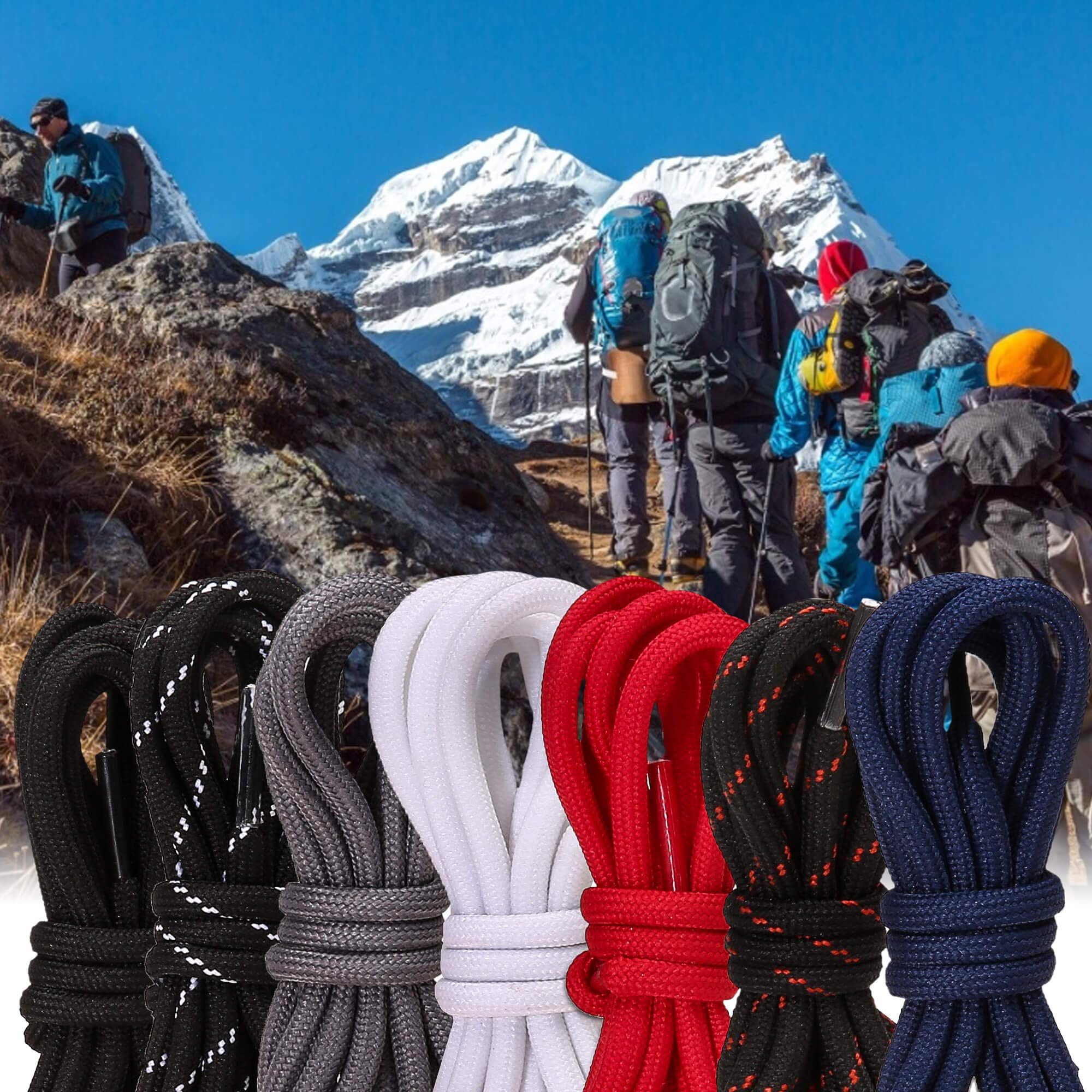 FILWO Round Boot Laces, Performance Shoe Laces For Hiking And Outdoor Boots, Ultra Strong, BlackRed 90 CM 2Pair