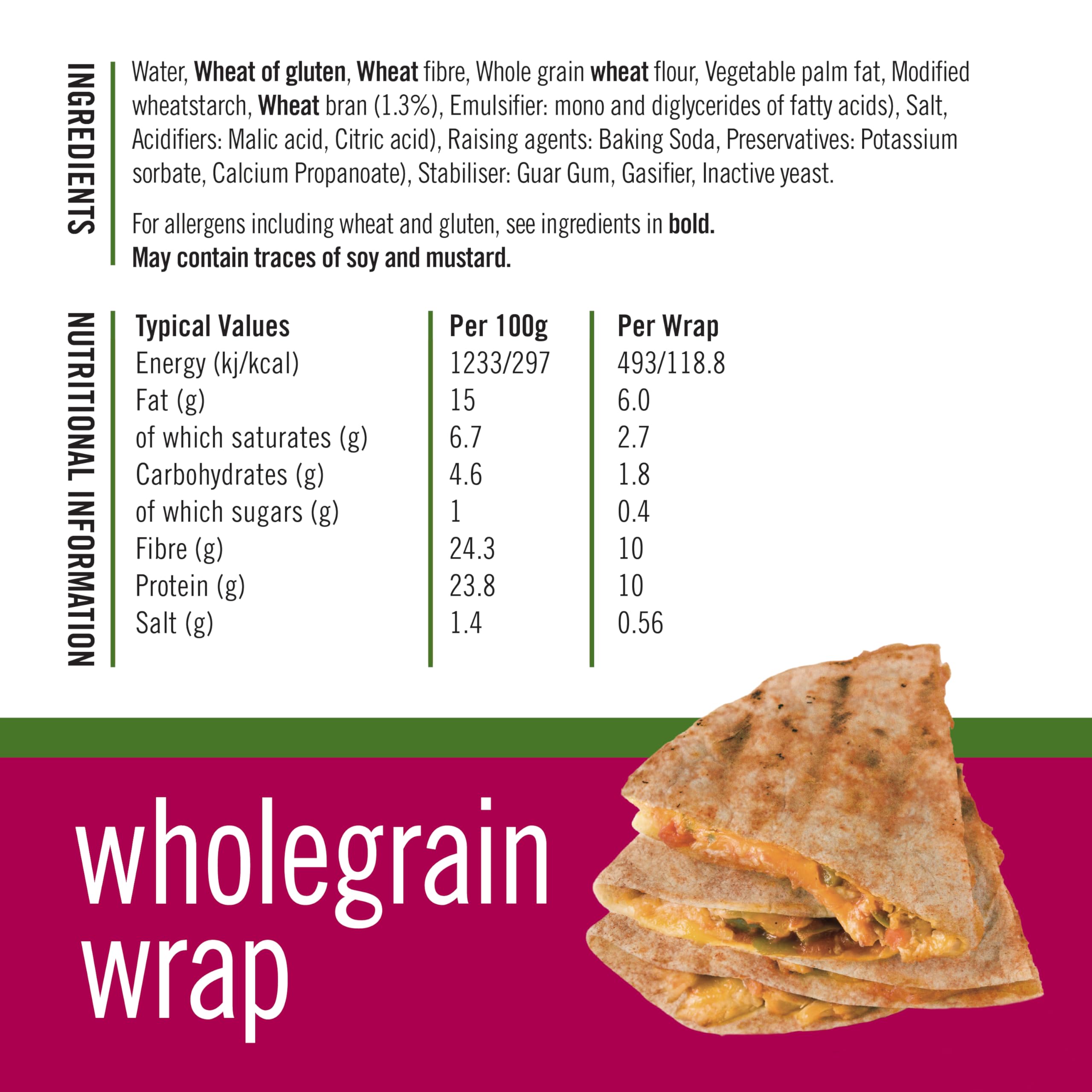 Fitbakes 2g Carbs Wholegrain Keto Tortilla Wraps, 6x40g Full Size Keto Wraps, 10g Protein Wraps, Keto Bread, Low Carb Wrap for Low Carb Snacks, Keto Snack, Protein Bread, Keto Food UK, Low Carb Bread