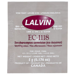 Lalvin EC-1118 Wine Yeast (10 Pack) - Champagne Yeast - Make Wine Cider Mead Kombucha At Home - 5 g Sachets - Saccharomyces cerevisiae - Sold by CAPYBARA Distributors Inc.