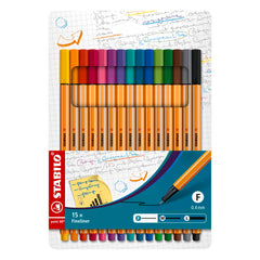 Fineliner - STABILO point 88 - Pack of 15 - Assorted Colours