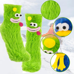 Zuimei 2 Pairs Fluffy Cartoon Monster Socks,Fuzzy Cute Monster Socks Warm Cozy Winter Warm Soft Slipper Sock Cute Fluffy Socks Women Non Slip Fluffy Socks for Women Girls