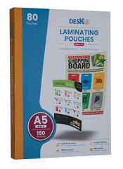 Deskit A5 Laminating Pouches, Matt, 80 Sheets, 150 Microns – Clear and Durable Presentations with a Modern Finish.