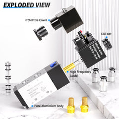 TAILONZ PNEUMATIC 3/8 Inch BSP Solenoid Valve 24V Single Coil Pilot-Controlled Electric 2 Position 5 Way Connection Type 4V310-10