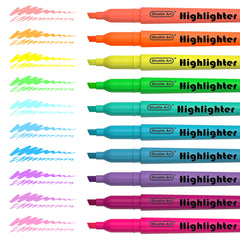 Shuttle Art Highlighters, 30 Pack Highlighters Assorted Colours, 10 Colours Chisel Tip Dry-Quickly Non-Toxic Highlighter markers for Adults Kids Highlighting in the Home School Office