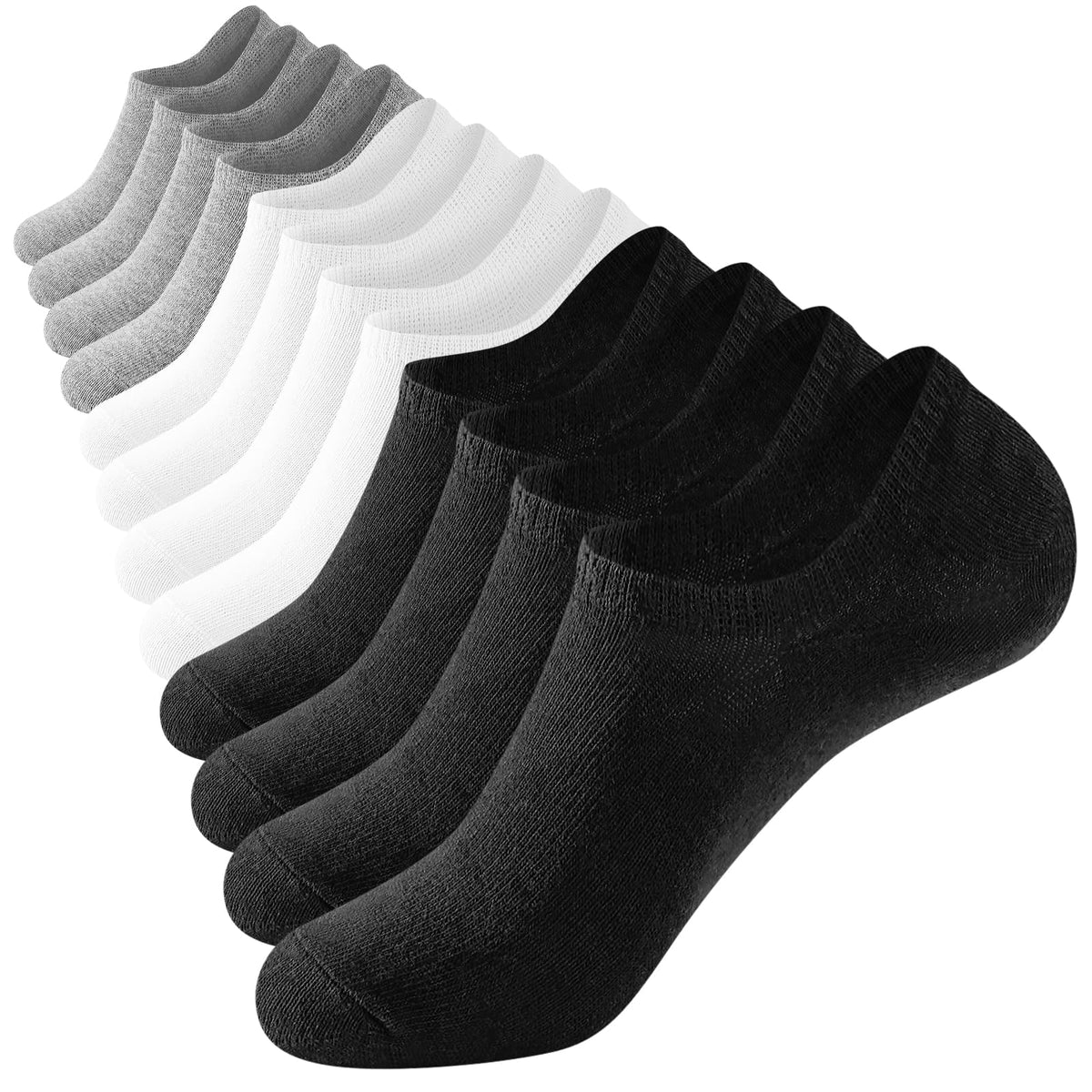 Niofind No Show Trainer Socks Mens Invisible Socks Men Women Ladies Low Cut Cotton Ankle Socks Multipack Breathable Summer Casual Liner Socks with Non-Slip Silicone 6 Pairs 5-9 (Multicolor)