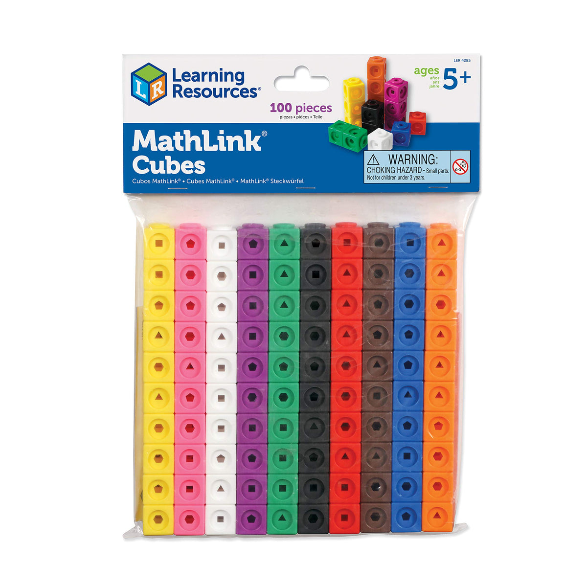 Learning Resources MathLink Cubes (Set of 100) Linking/ Counting Block Set, Early Math Skills, for School & Home Maths Learning Ages 5and