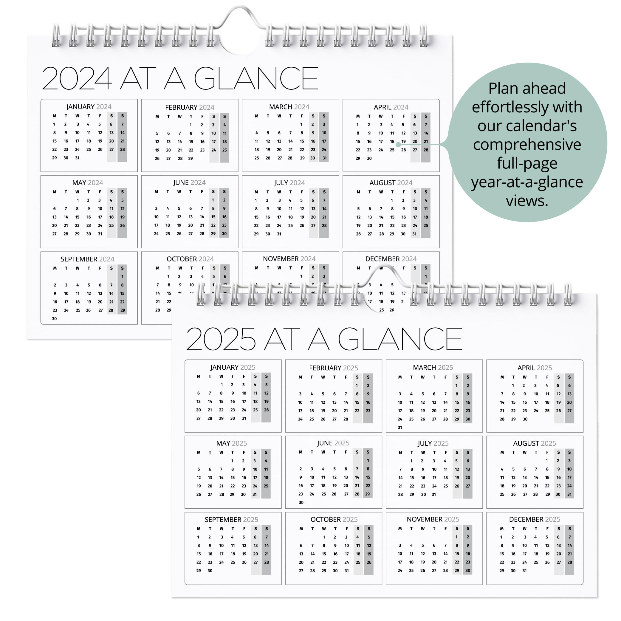 Wall Calendar 2024/25-18 Month Planner July 2024-Dec 2025 - A4 Landscape Wall Planner 2024-2025, Full Year Family Calendar 2024 2025 - Wall Calendar 2024-2025 - Home, Office 18 Month Diary 2024-2025