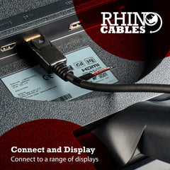 rhinocables Display Port to Displayport Cable, DP to DP cable with Secure Gold-plated Locking Connectors, Standard Lead for Gaming Monitor, HDTV, PC, and Graphics Card (0.5m (50cm)