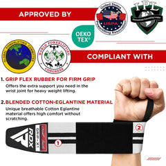 RDX Weight Lifting Wrist Wraps Support, IPL USPA Approved, Elasticated Pro 18” Cotton Straps, Thumb Loop, Powerlifting Bodybuilding Fitness Strength Gym Training WOD Workout, Gymnastics Calisthenics